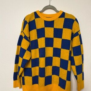 Blue and Yellow Checkered Sweater